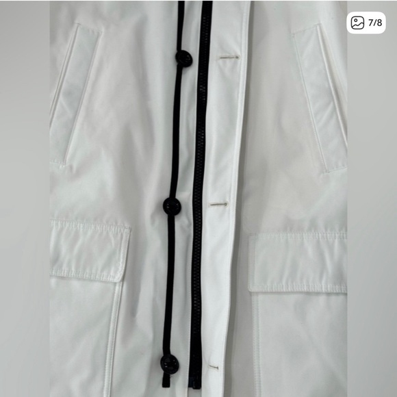 Michael Kors White Winter Jacket with Faux Fur Hood - Picture 3 of 6